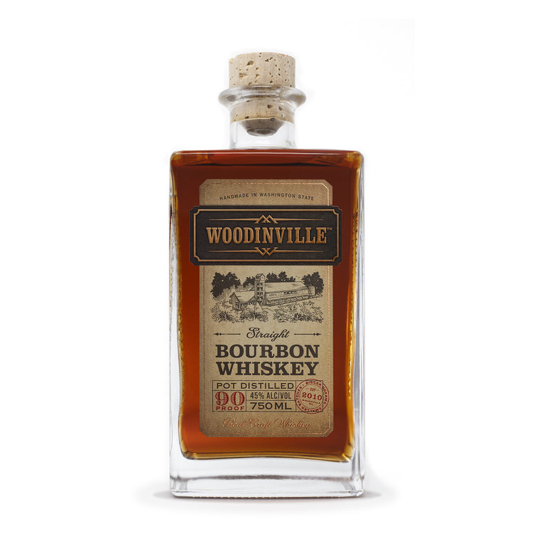 WOODINVILLE WHISKEY CO. STRAIGHT BOURBON POT DISTILLED 90 PROOF 750ML