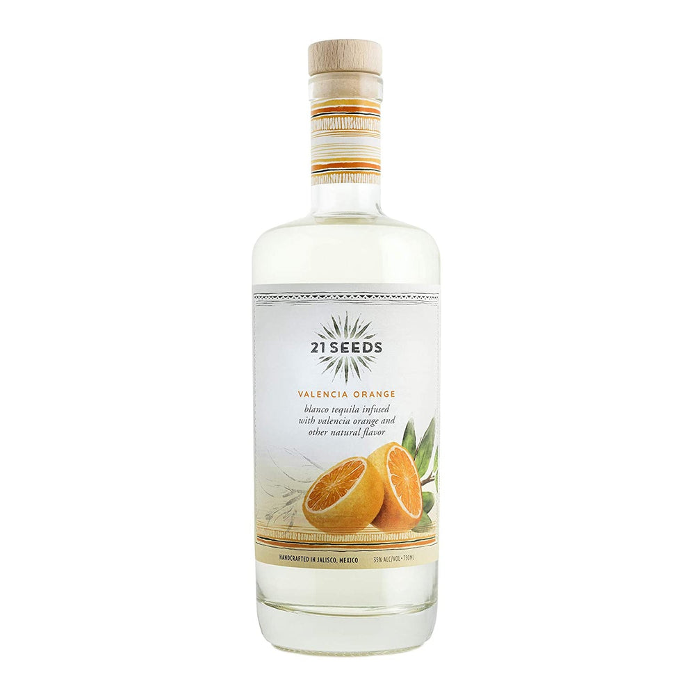 21 Seeds, Tequila Valencia Orange, 750mL, 70 proof, clear