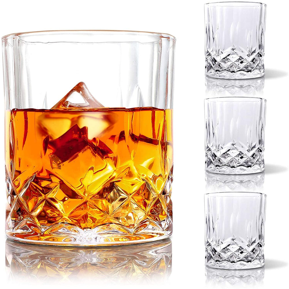 COPLIB Whiskey Glasses Set of 4 -11 OZ Old Fashioned Glasses/Premium Crystal Glasses, Perfect for Whiskey Lovers