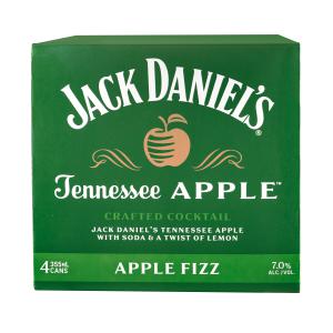 Jack Daniel's Tennessee Apple Fizz 4 pack 12 oz cans