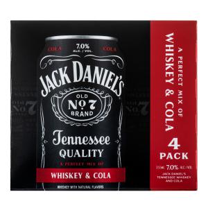 Jack Daniel's Tennessee Whiskey & Cola 4 pack 12 oz cans